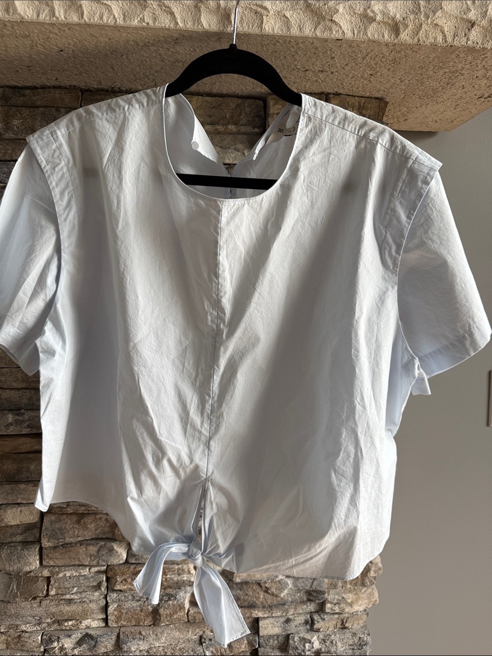 Banana Republic Baby Blue  Tie-Front Short Sleeve